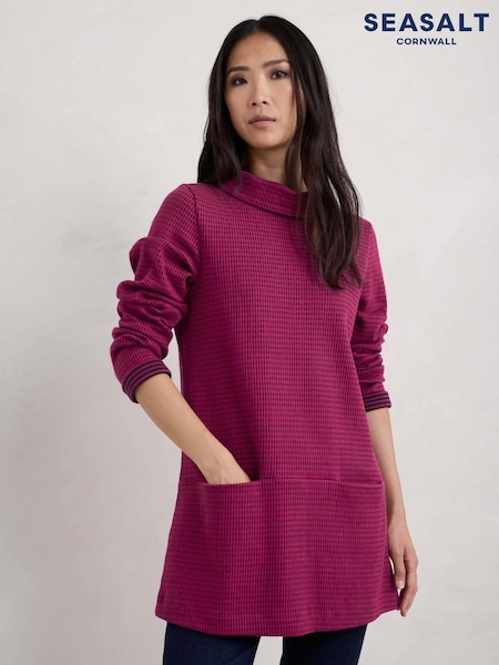 Seasalt Cornwall Pink Mawgan Porth Jacquard Jersey Tunic (AW2948) | kr973