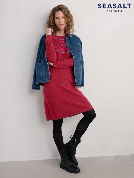 Seasalt Cornwall Red Centrepiece Knitted Dress (AW2976) | €57