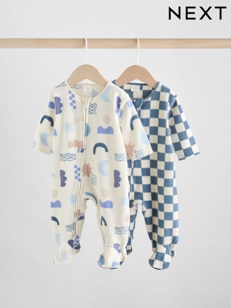 Blue Baby Micro Fleece Two Way Zip Sleepsuits 2 Pack (AW3064) | KRW47,000 - KRW51,700