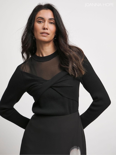 Joanna Hope Knit Black Jumper With Mesh Insert (AW3178) | €73