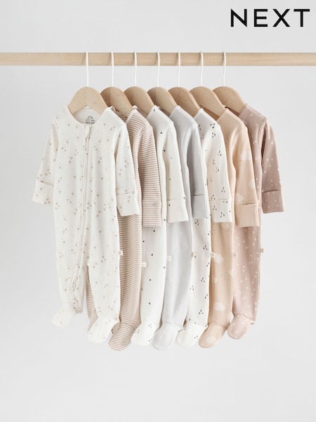 Neutral Baby Two Way Zip Sleepsuits 4 Pack (0-2yrs) (AW3260) | AED157 - AED168