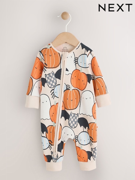 Orange Baby Halloween Two Way Zip Sleepsuit (0mths-3yrs) (AW3268) | AED46 - AED51