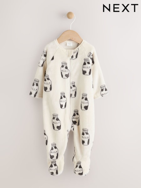 White Baby Milk Fleece Sleepsuit (AW3277) | AED61 - AED71