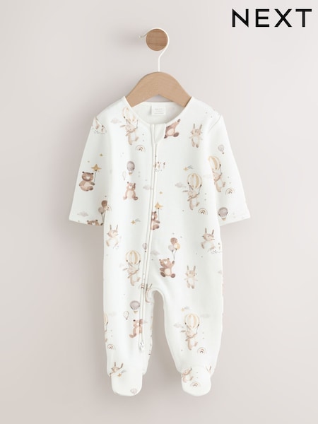 Cream Baby Two Way Zip Fleece Lined Sleepsuit (AW3285) | AED56 - AED66