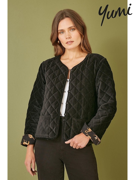 Yumi Velvet Quilted Jacket With Reversible Leopard Lining (AW3287) | €118