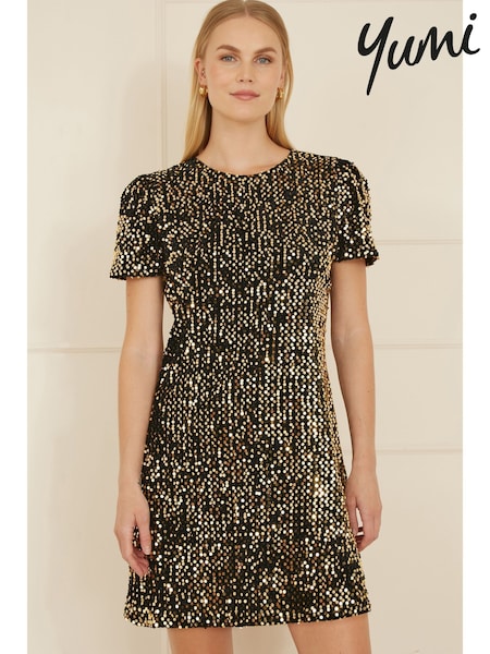 Yumi Gold Sequin Tunic Dress (AW3290) | €80