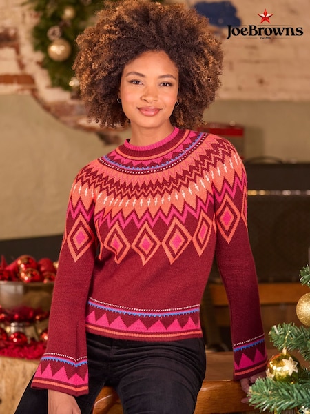Joe Browns Boho Fluted Sleeve Fairisle Pattern Knit Jumper (AW3364) | 229 LEI