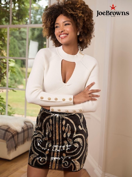Joe Browns Keyhole Neck Jumper with Diamanté Details (AW3369) | 250 LEI