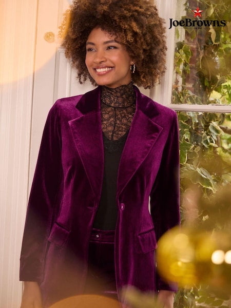 Joe Browns Pink Bright Tailored Velour Co-Ord Blazer (AW3382) | 222 QAR