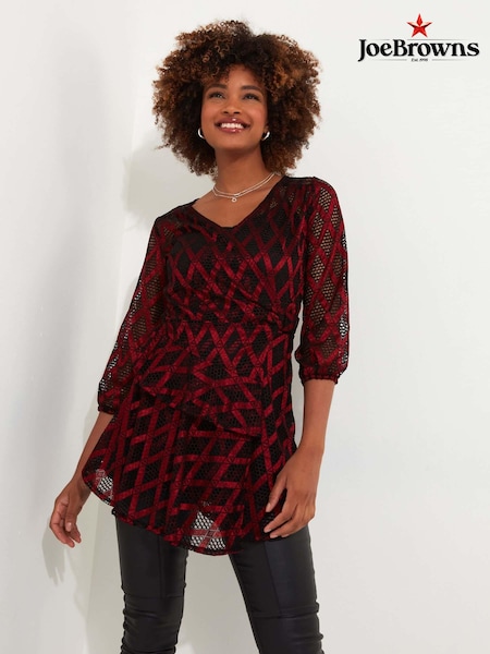 Joe Browns Black Open Weave Mock Wrap Tunic and Cami Top (AW3407) | €46