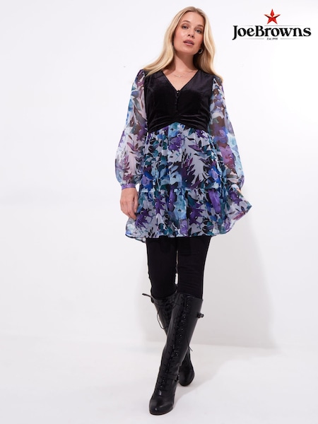 Joe Browns Boho V-Neck Tiered Skirt Tunic Dress with Mock Waistcoat (AW3420) | 250 LEI
