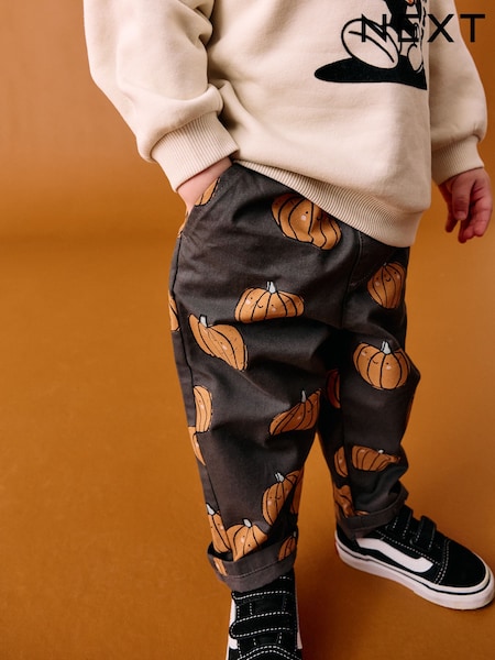 Neutral Pumpkin Print Pull On Wide Trousers (3mths-7yrs) (AW3570) | €13 - €16