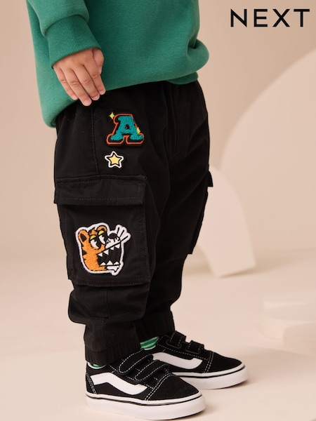 Black Varsity Cargo Trousers (3mths-7yrs) (AW3575) | €18.50 - €21.50