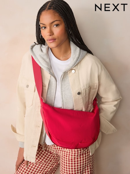 Red Large Nylon Sling Bag (AW3611) | kr306