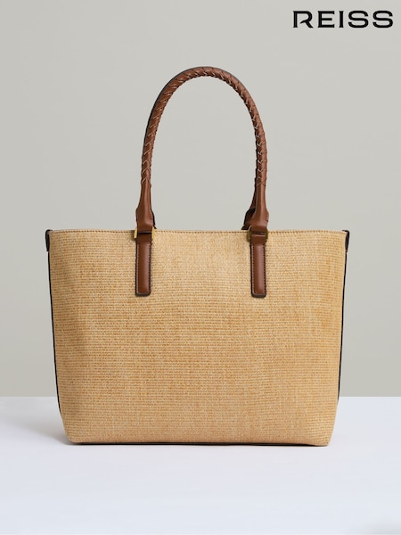 Reiss Noelle Raffia Braided Strap Tote Bag (AW3620) | 227 €