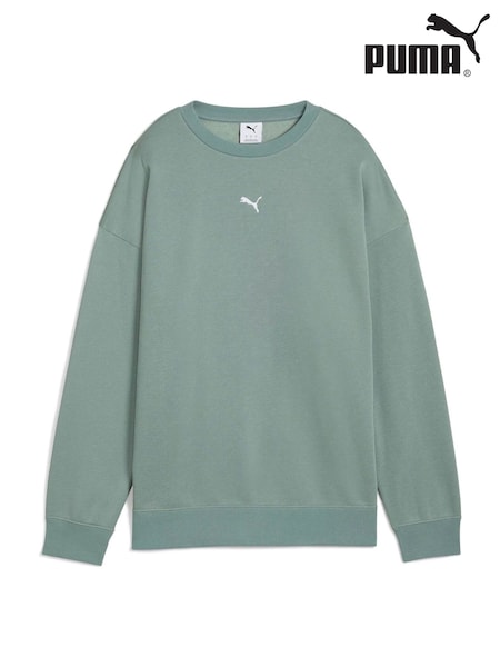 Puma Grey Oversized Crew Fleece (AW3669) | €53