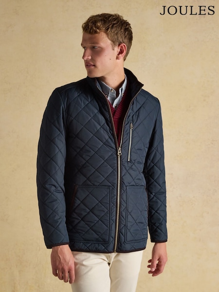 Maynard Navy Diamond Quilted Jacket (AW3693) | R$ 980