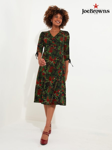 Joe Browns Floral Velour Jersey Knee-Length Wrap Dress (AW3723) | €36