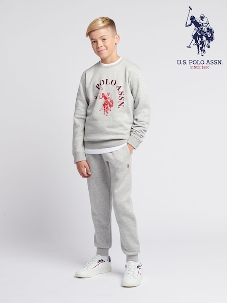 U.S. Polo Assn Grey U.S. Polo Assn. Boys Arch Sweatshirt and Joggers Set (AW3747) | R$ 690