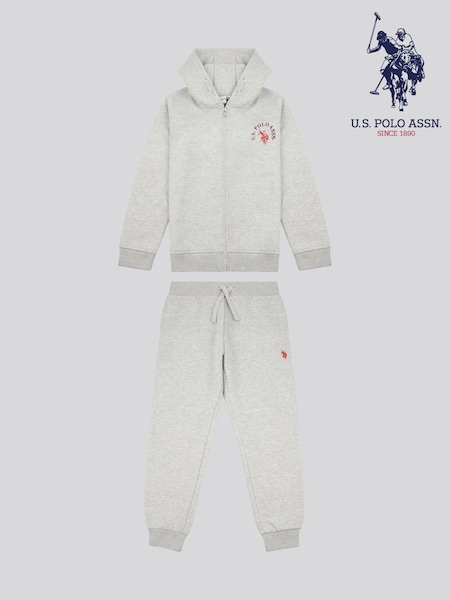 U.S. Polo Assn. Grey Boys Arch Zip Hoodie and Joggers Set (AW3752) | R$ 790