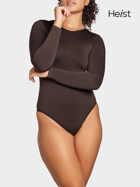 Heist Softskin The Scoop Back Brown Bodysuit (AW3765) | ‏377‏₪