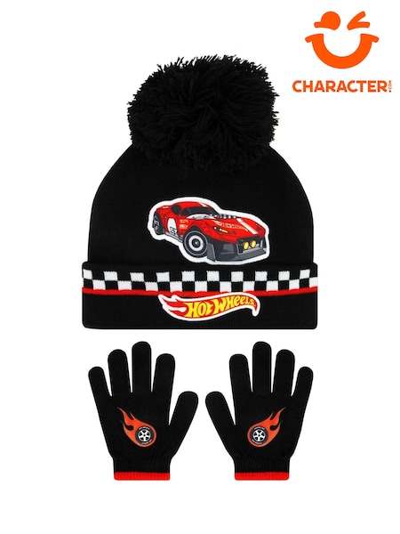 Character Black Hot Wheels Hat And Gloves Set (AW3778) | AED115