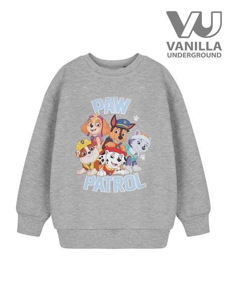 Vanilla Underground Grey Kids Unisex Paw Patrol  Licensed 100% Cotton Sweatshirt (AW3825) | ₪126