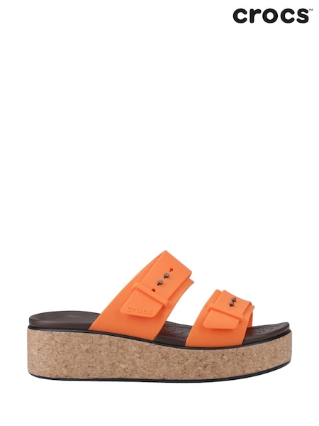 Crocs Brown Brooklyn Cork Buckle Wedge Sandals (AW3891) | 322 QAR