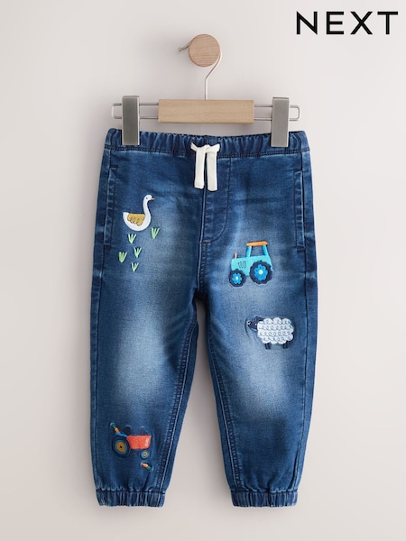 Mid Blue Farm Character Pull On Jeans (3mths-7yrs) (AW3941) | €18.50 - €21.50