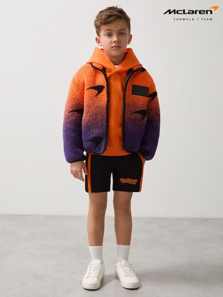 Reiss Papaya Orange/Purple Drift 9-13 yrs Unisex Fit McLaren F1 Team Ombré Fleece Jacket (AW3953) | kr1 644