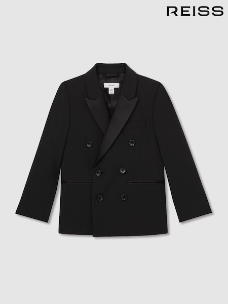 Reiss Black Knightsbridge Db 13-14 yrs Wool-Blend Double-Breasted Tuxedo Jacket (AW3969) | €160