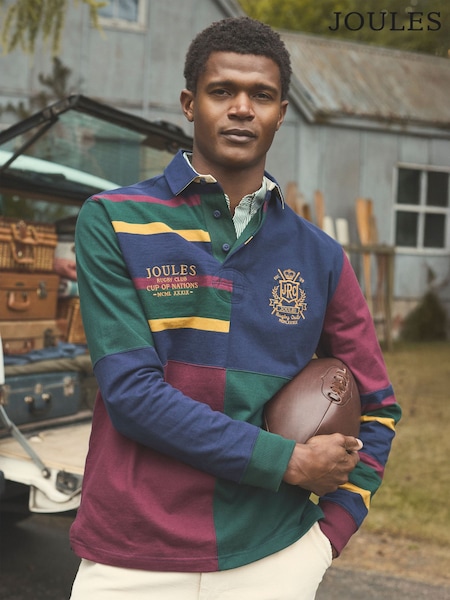 Joules Harlequin Rugby Club Multi Long Sleeve Shirt (AW4169) | R$ 690