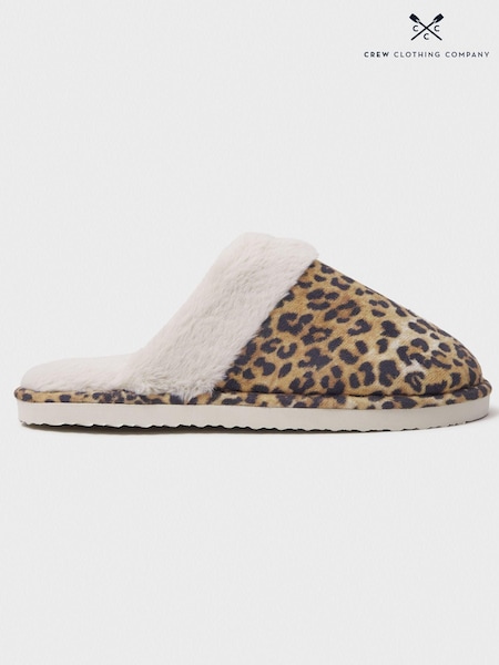 Crew Clothing Leopard Print Mules Slippers (AW4242) | 216 LEI