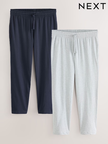 Navy Blue/Light Grey - Open Hem Pyjama Bottoms Set 2 Pack (AW4252) | 35 €