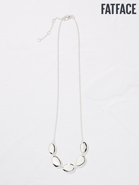 FatFace Silver Tone Oval Chunky Necklace (AW4254) | ₪93