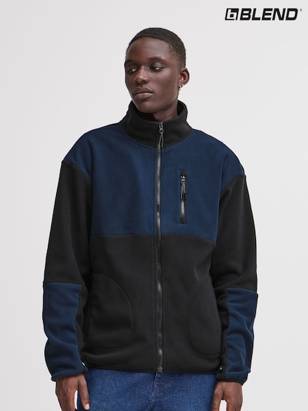 Blend Black Colour Block Zip Through Fleece (AW4331) | R$ 355