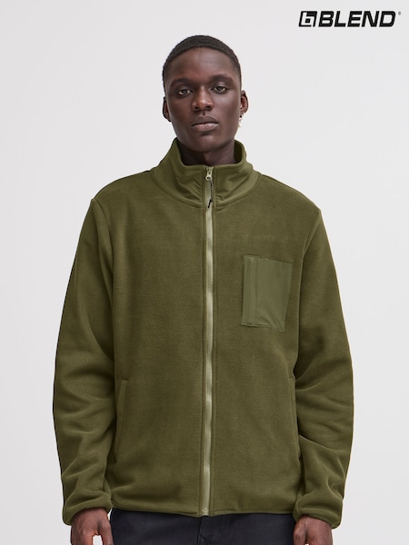 Blend Green Zip Through Funnel Neck Fleece (AW4340) | €51