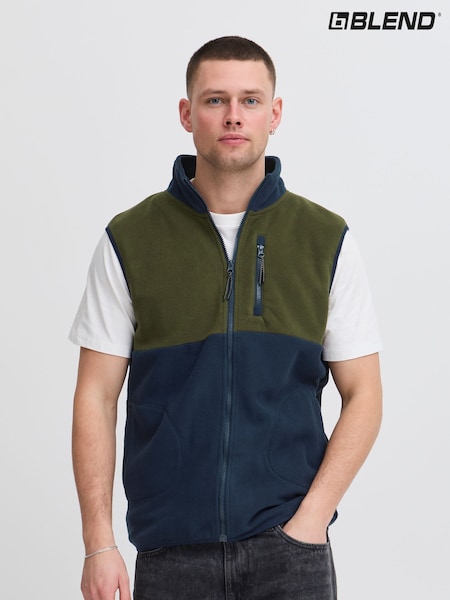Blend Blue Zip Through Fleece Gilet (AW4345) | €40