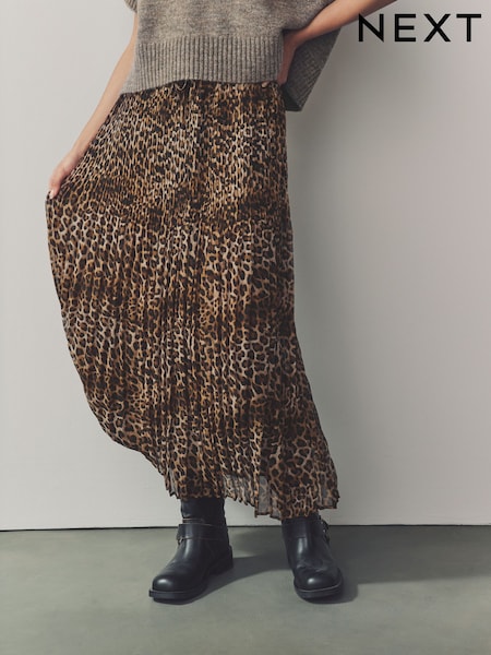 Animal Print Printed Midi Skirt (AW4367) | $57