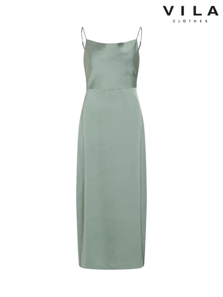Зеленый - VILA Cami Satin Slip Occasion Dress (AW4416) | €53