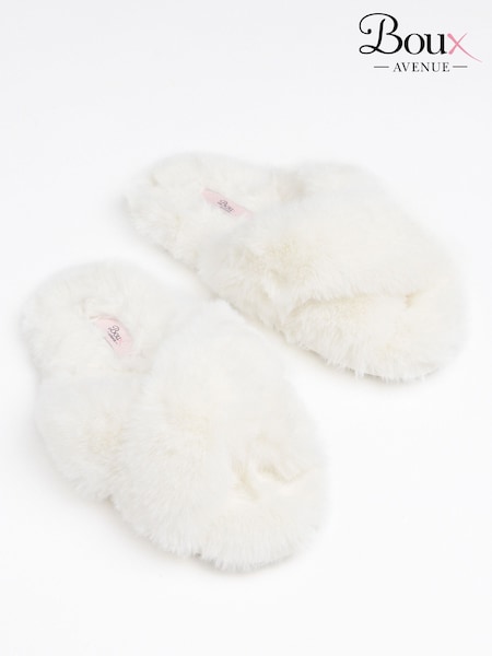 Белый - Boux Avenue Cross Band Slippers (AW4437) | €26