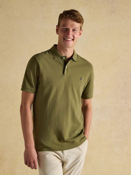 Joules Woody Khaki Green Cotton Pique Polo Shirt (AW4444) | AED175