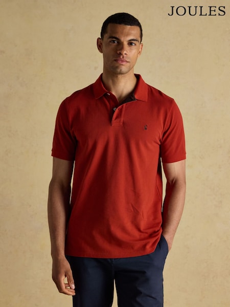 Joules Woody Orange Cotton Pique Polo Shirt (AW4451) | R$ 295
