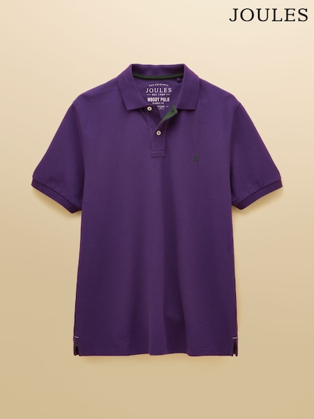 Joules Woody Dark Purple Cotton Pique Polo Shirt (AW4452) | €40