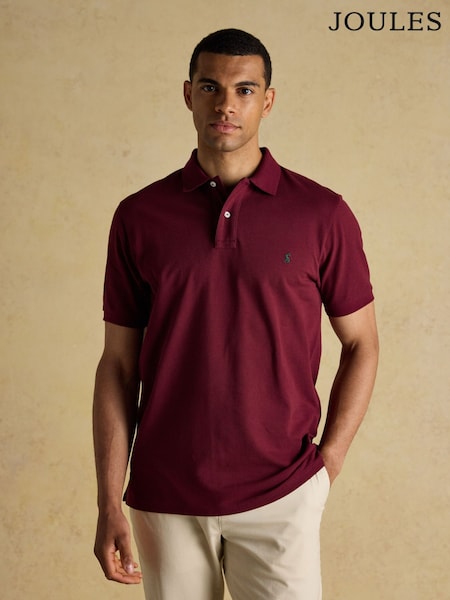 Joules Woody Burgundy Red Cotton Pique Polo Shirt (AW4453) | R$ 295