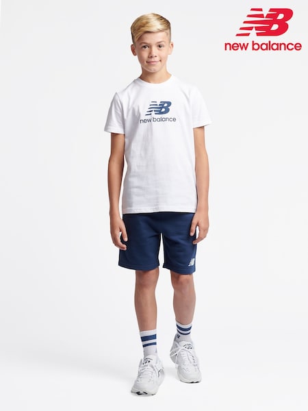 New Balance White Kids The System Graphic 100% Cotton T-Shirt And Shorts Set (AW4508) | 2,704 UAH - 3,244 UAH