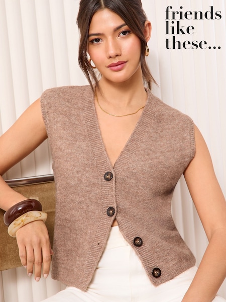 Friends Like These Camel Button Waistcoat (AW4631) | 2,163 UAH