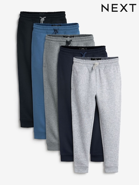 Modra/siva/črna - Basic Joggers 5 Pack (3-16yrs) (AW4701) | € 45 - € 67