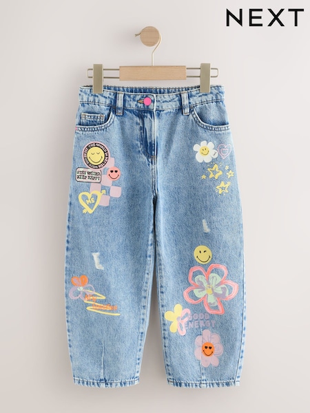 Blue Denim SmileyWorld® Barrel Jeans (3-16yrs) (AW4725) | € 35 - € 43