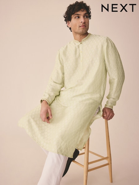Green Printed Long Sleeve Kurta (AW4737) | 198 QAR